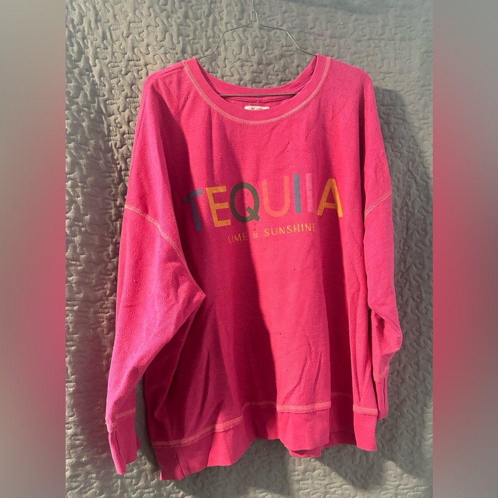 Maurice’s TEQUIA Lime & Sunshine Pink Sweatshirt
